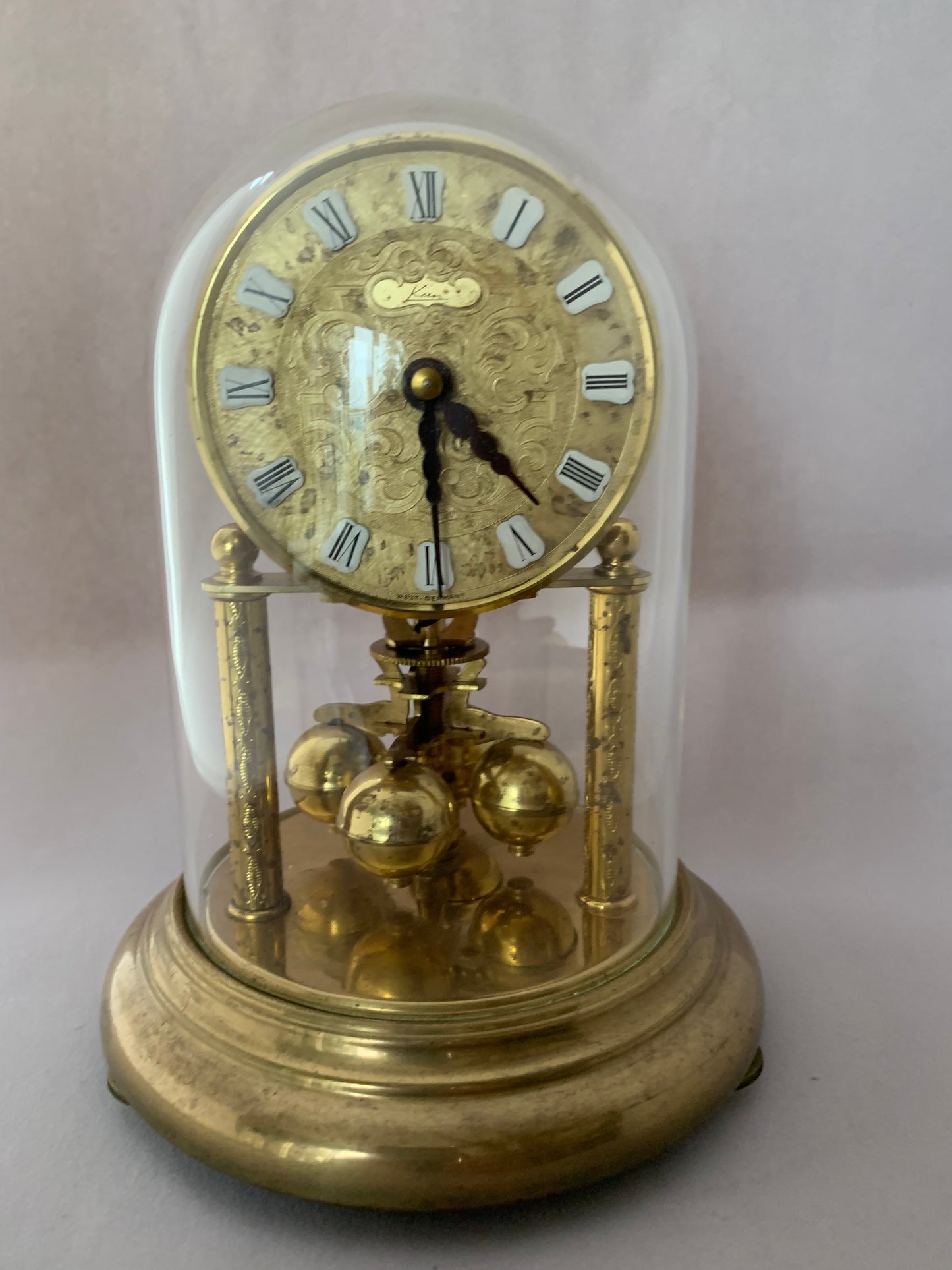 Vintage anniversary clock with dome