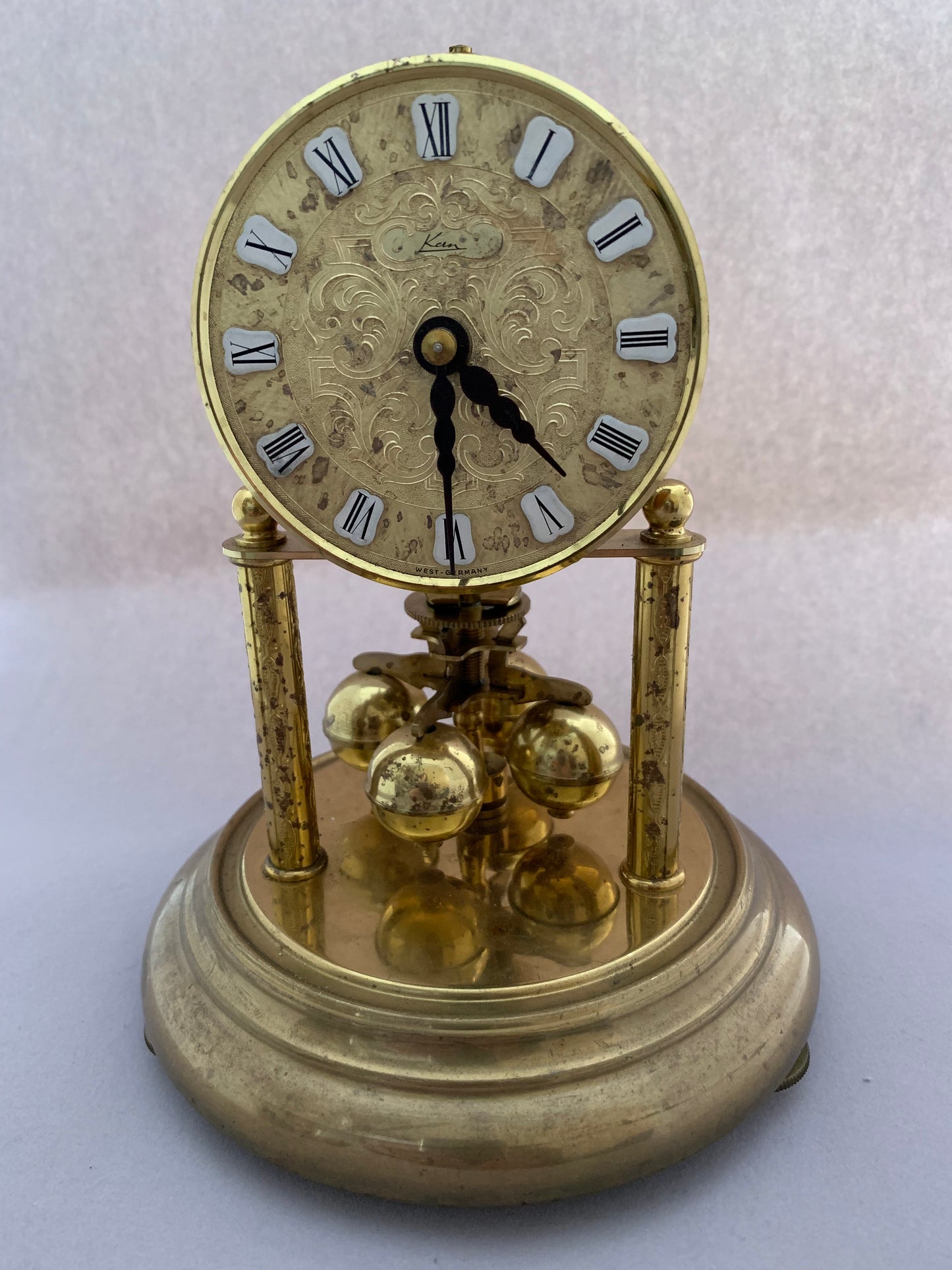 Vintage anniversary clock with dome