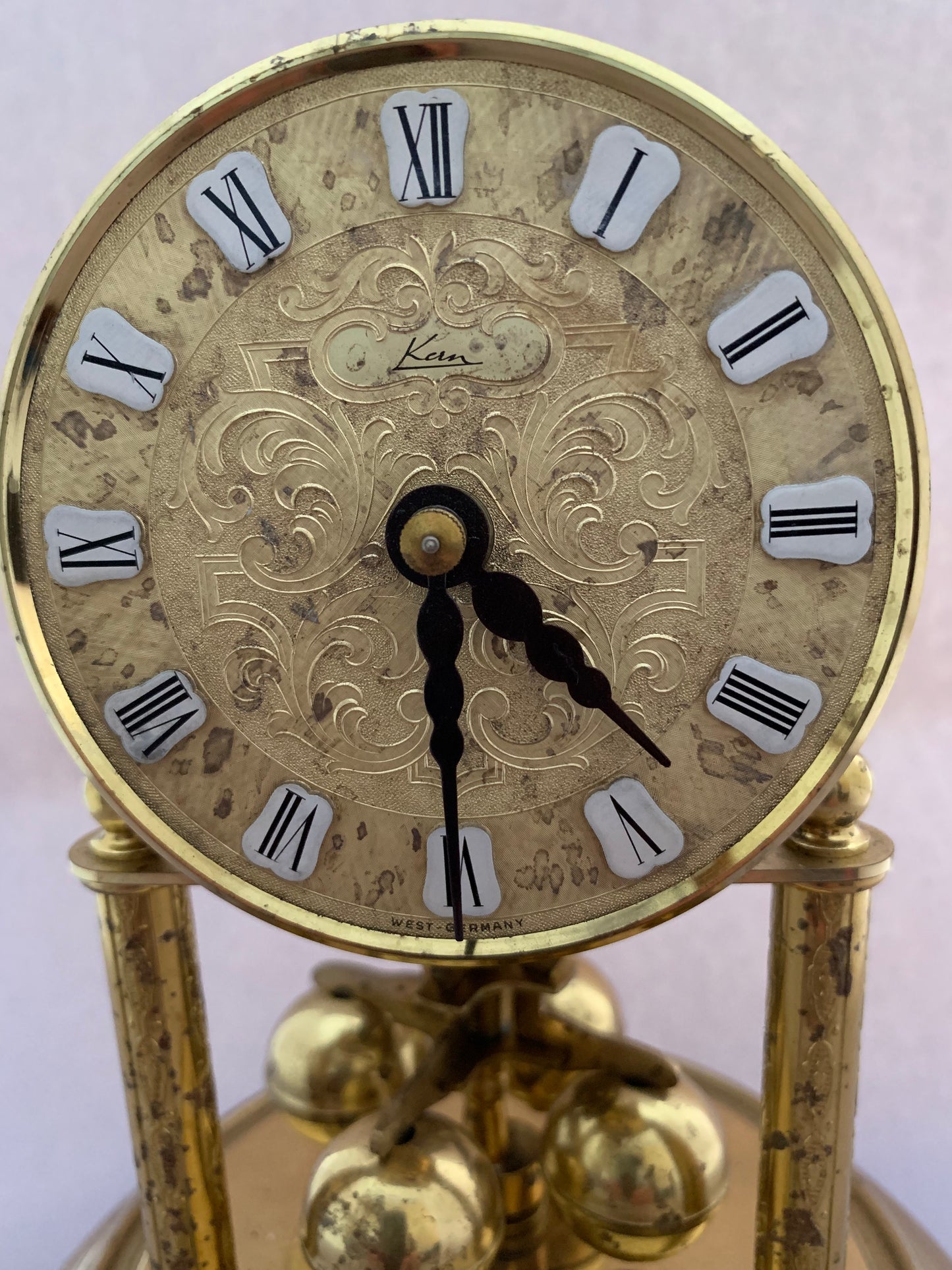 Vintage anniversary clock with dome