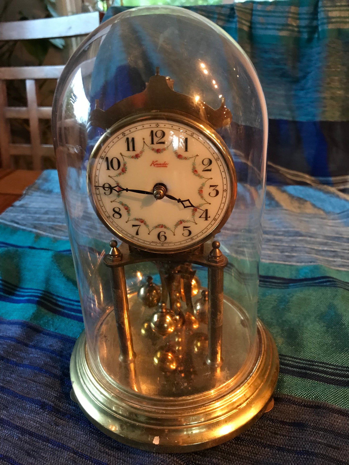 Decorative enamelled anniversary clock