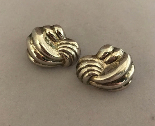 Sterling silver vintage earrings, knot style