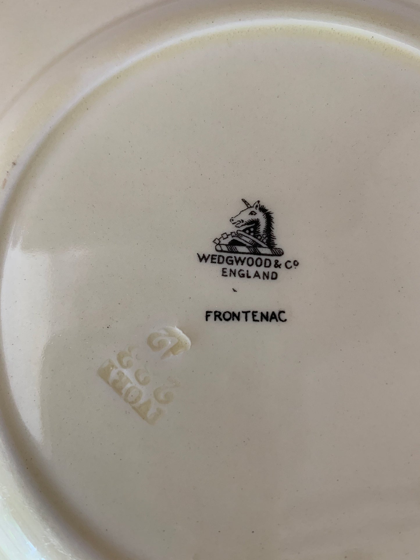 Vintage Wedgewood plate, Frontenac china pattern